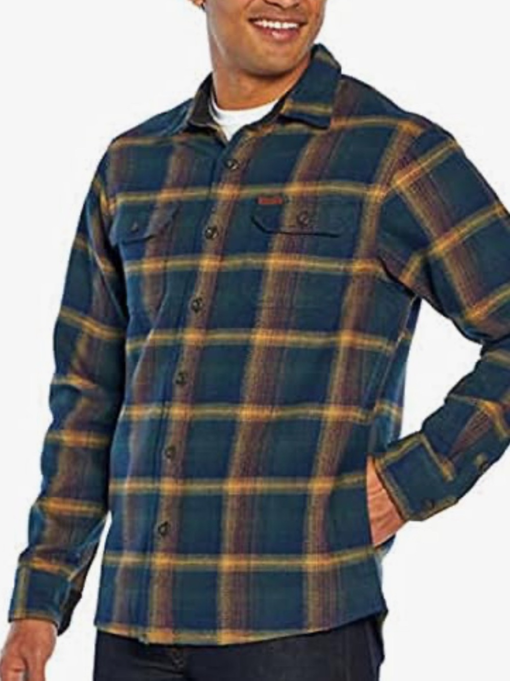 Orvis Shacket Shirt Jacket Men's Size XL Plaid Heavyweight Double Brushed Flanel